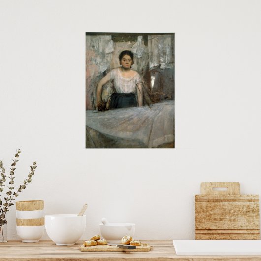 Vrouw Ironing door Edgar Degas Poster (Keuken)