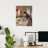 Vrouw Ironing - Edgar Degas Fine Art Poster (Thuiskantoor)