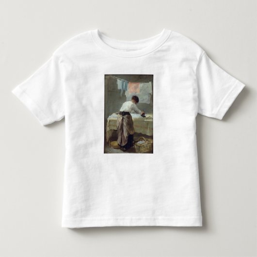 Vrouw Ironing Kinder Shirts (Voorkant)
