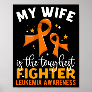 Vrouw is de zwaarste bestrijder van leukemie bewus poster