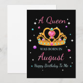 Vrouw Is Een Koningin Geboren In Augustus Save The Date (Voorkant / Achterkant)