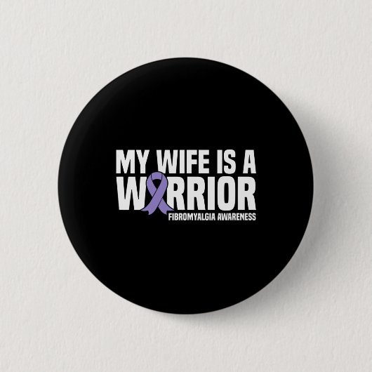 Vrouw is een krijger van fibromyalgie bewustzijn ronde button 5,7 cm (Voorkant)