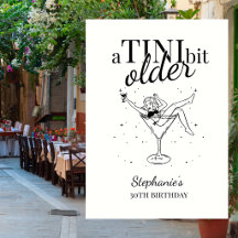 Vrouw is een tikkeltje ouder Martini 30e verjaarda