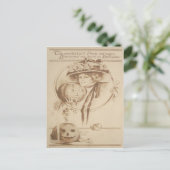 Vrouw Jack O' Lantaarn Blad Kaars Briefkaart (Staand voorkant)
