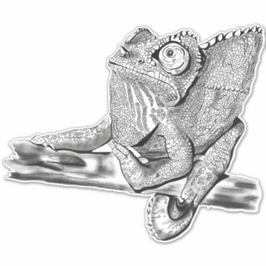 Vrouw Jackson's Chameleon Sticker (Voorkant)