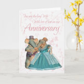 Vrouw Jubileum kaart met olifanten (Gele Bloem)