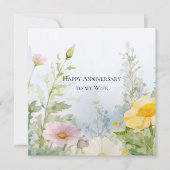 Vrouw Jubileum Lente Bloemen Notitiekaartje (Voorkant)