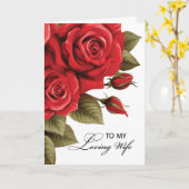 Vrouw Jubileum Liefde en Rode Rozen Kaart (Gele Bloem)