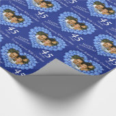 Vrouw jubileum voeg je foto en jaarwrap toe cadeaupapier (Hoek)