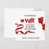 Vrouw jubileumkaart, jubileumkaart voor vrouw kaart (Voorkant / Achterkant)