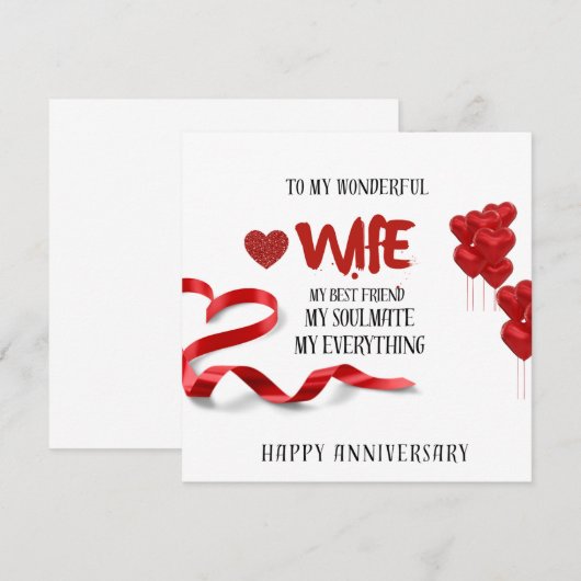 Vrouw jubileumkaart, jubileumkaart voor vrouw kaart (Voorkant / Achterkant)