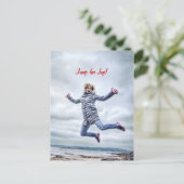 Vrouw Jumping voor vreugde Briefkaart (Staand voorkant)