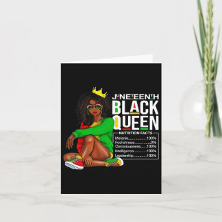 Vrouw Juneteenth Black Queen Voedingsfeiten 4t Kaart
