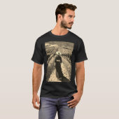 Vrouw jurk in payrate lijnen mannen shirt (Voorkant volledig)