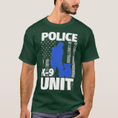 Vrouw K9 officier en politiefunctionaris vlag T-shirt (Voorkant)