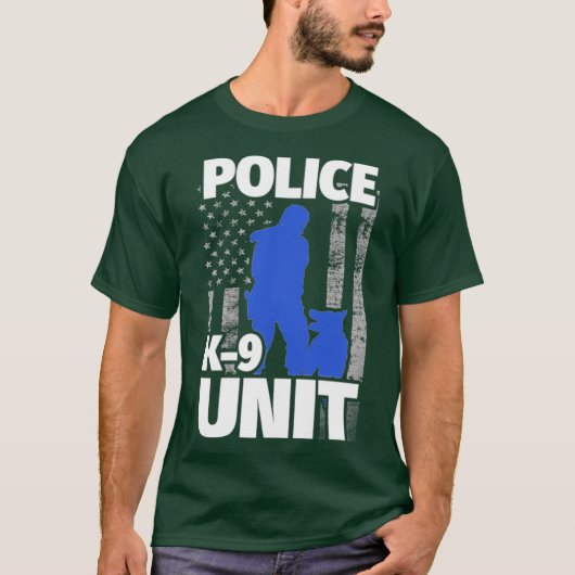 Vrouw K9 officier en politiefunctionaris vlag T-shirt (Voorkant)