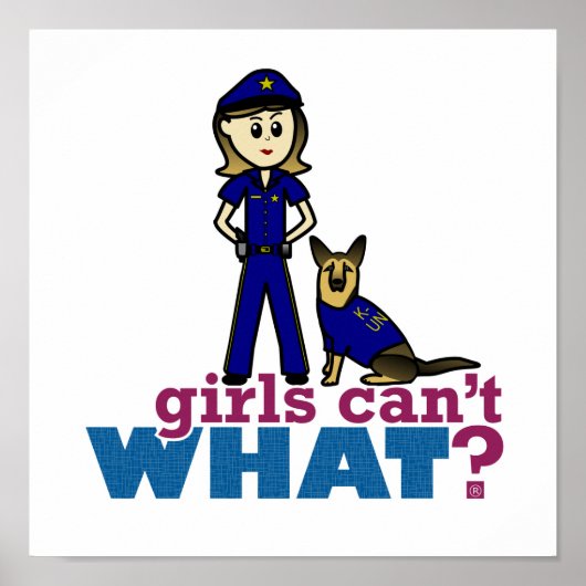 Vrouw K-9 politieman Poster (Voorkant)