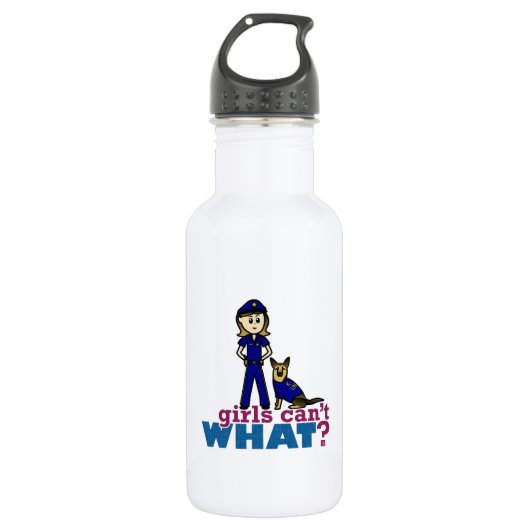 Vrouw K-9 politieman Waterfles (Voorkant)