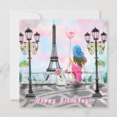 Vrouw Kaart in Parijs Uw QR-code wenst (Voorkant)