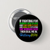 Vrouw Kaart Pro Hillary Quote Ronde Button 5,7 Cm (Voorkant /achterkant)
