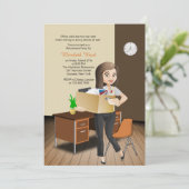 Vrouw Kantoor/schoolwerknemerspensioen Uitnodiging (Staand voorkant)