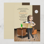 Vrouw Kantoor/schoolwerknemerspensioen Uitnodiging (Voorkant / Achterkant)