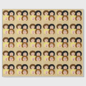 Vrouw Karakter (bruin haar) Cadeaupapier (Vlak)