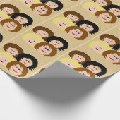 Vrouw Karakter (bruin haar) Cadeaupapier (Hoek)