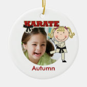 Vrouw Karate Photo Ornament (Voorkant)