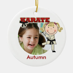 Vrouw Karate Photo Ornament