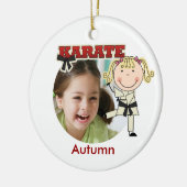Vrouw Karate Photo Ornament (Links)