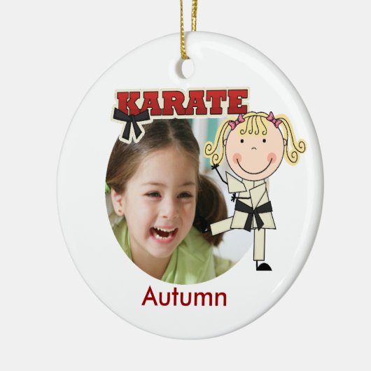 Vrouw Karate Photo Ornament (Links)