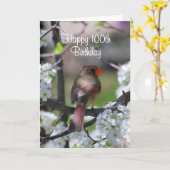 Vrouw Kardinaal 100e verjaardag Kaart (Gele Bloem)