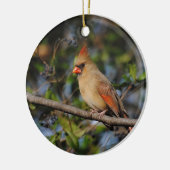 Vrouw kardinaal 4 keramisch ornament (Links)