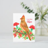 Vrouw kardinaal Bird Love uit Ohio Briefkaart (Staand voorkant)