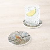 Vrouw kardinaal in het Onderzetter Stadszandsteen (Zijkant)