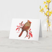 Vrouw kardinaal kaart (Gele Bloem)