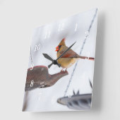 Vrouw Kardinaal Lunch Tijd Wandklok (Hoek)