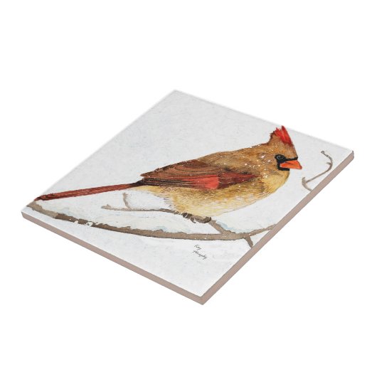 Vrouw kardinaal tegeltje (Zijkant)