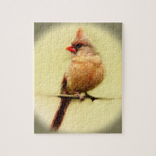 Vrouw Kardinaal zongvogel Legpuzzel (Verticaal)