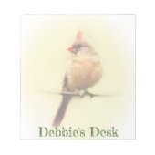 Vrouw Kardinaal zongvogel Notitieblok (Voorkant)