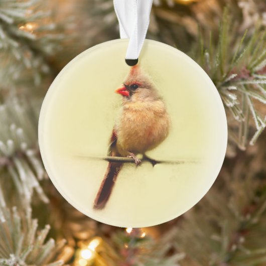 Vrouw Kardinaal zongvogel Ornament (Boom)