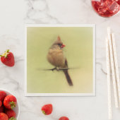 Vrouw Kardinaal zongvogel Servet (Insitu)