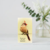 Vrouw Kardinaal zongvogel Visitekaartje (Staand voorkant)