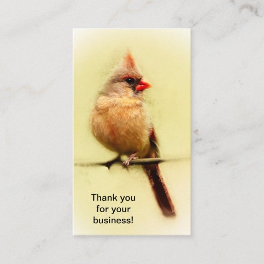 Vrouw Kardinaal zongvogel Visitekaartje (Voorkant)