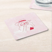 Vrouw Kartonnen Onderzetters (Schuin)