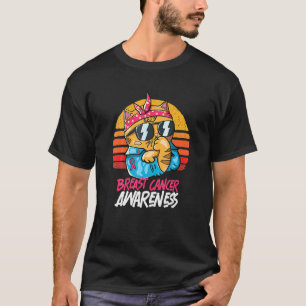 Vrouw Kat Roze Lint In Oktober dragen we Roze Bors T-shirt
