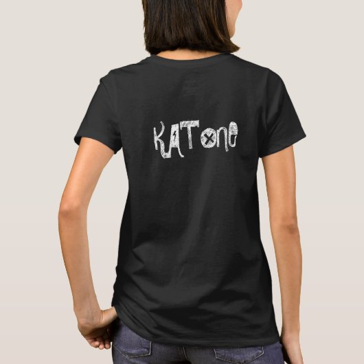 Vrouw KATONE "Love Me When I'm Dead" Zwart T-shirt (Achterkant)
