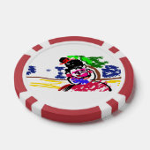 Vrouw kauwgom strand poker chips (Enkel)