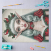 Vrouw Kerst Elf Winter Decoupage Papier (Craft)